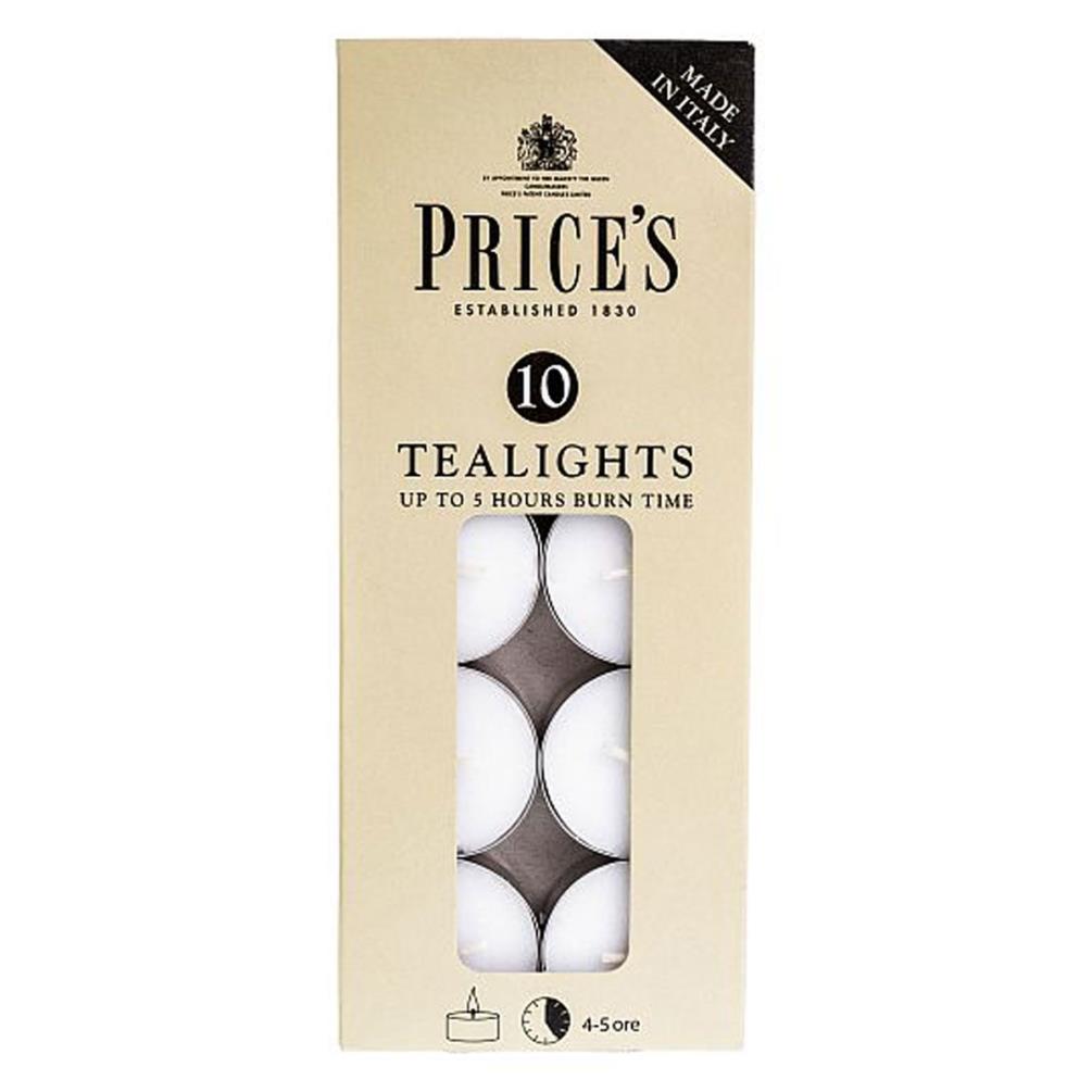 Price's White Unscented Tealights (Pack of 10) £3.05